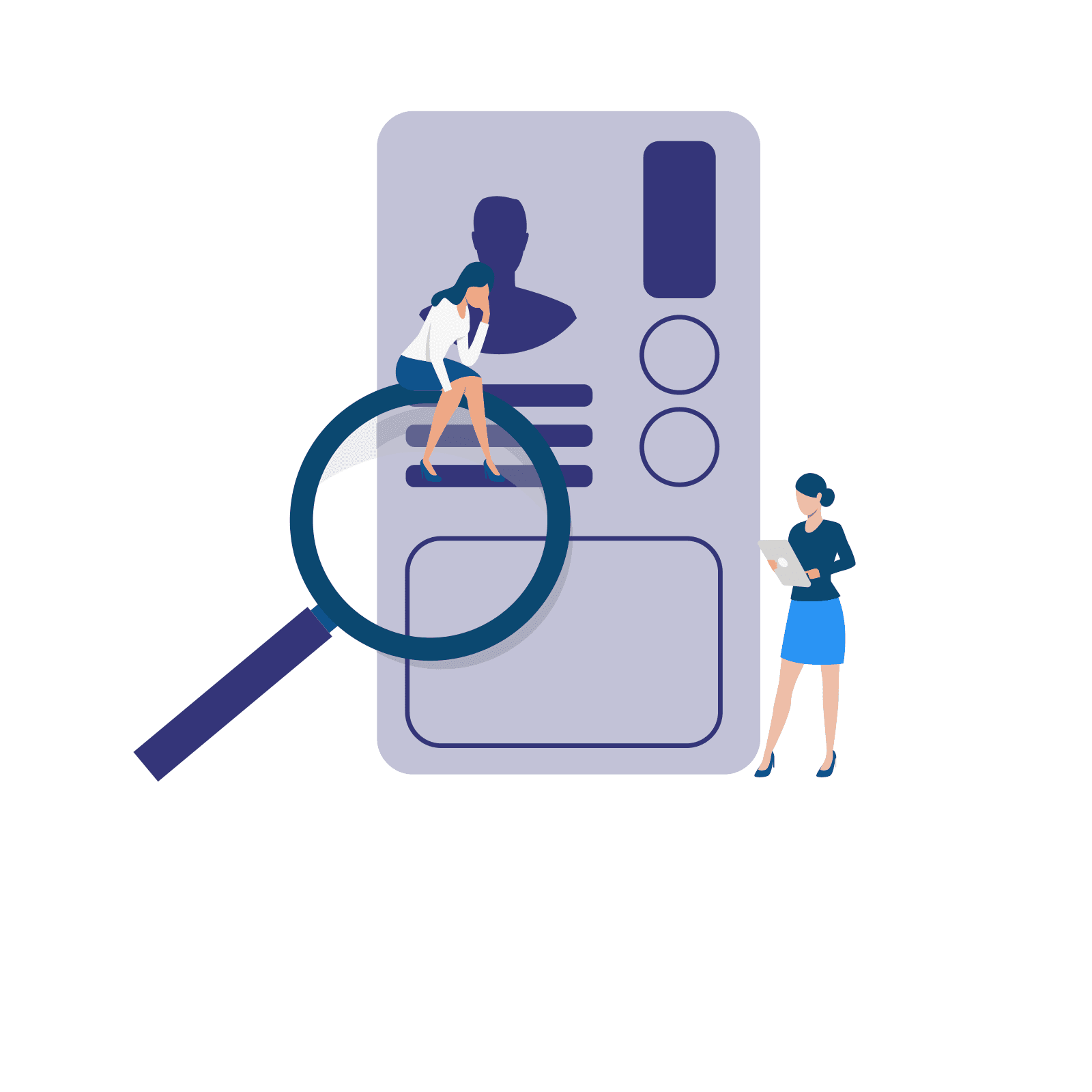 Illustration of a CV and a job application