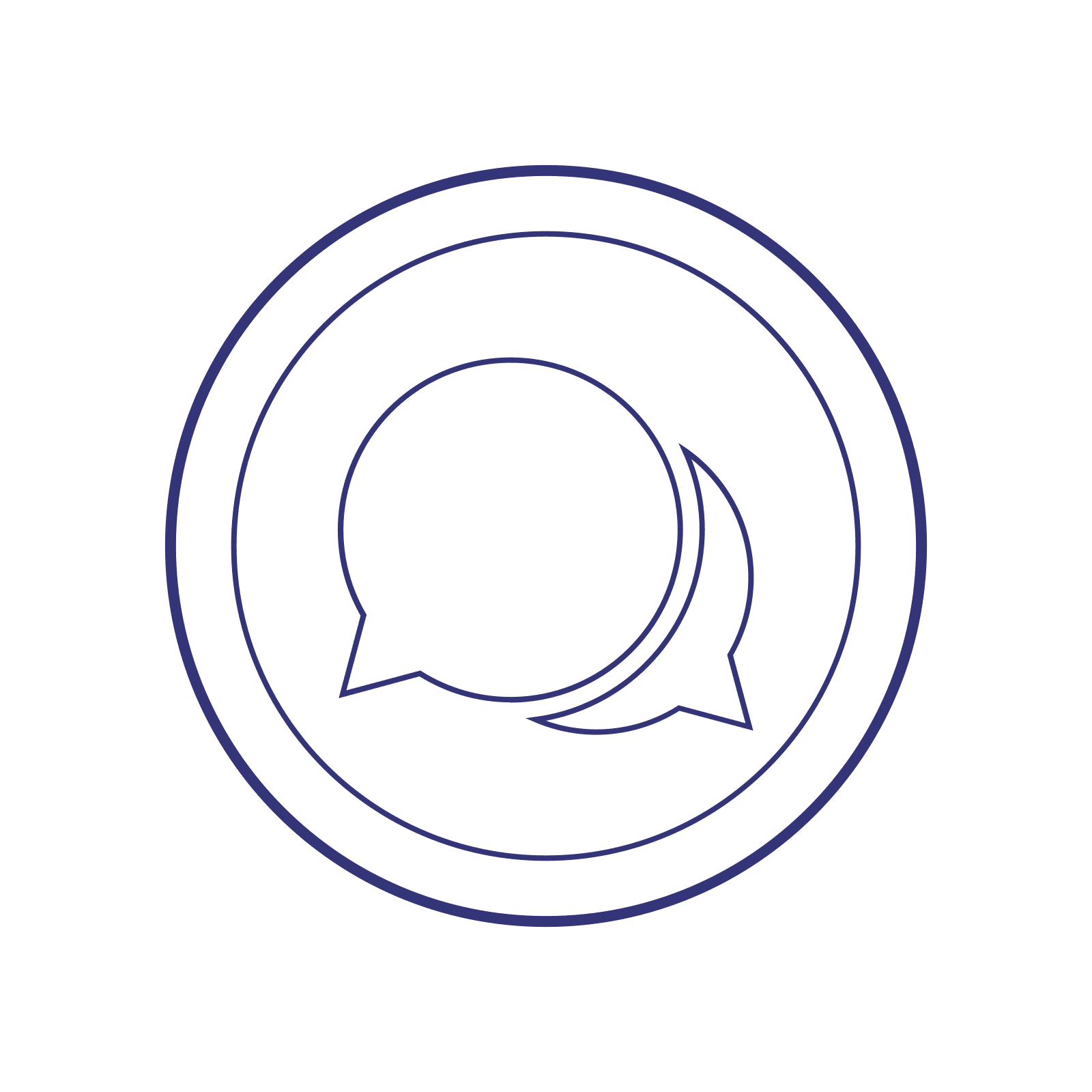 A speech bubble and a phone, standing for an adviser answering a student's message