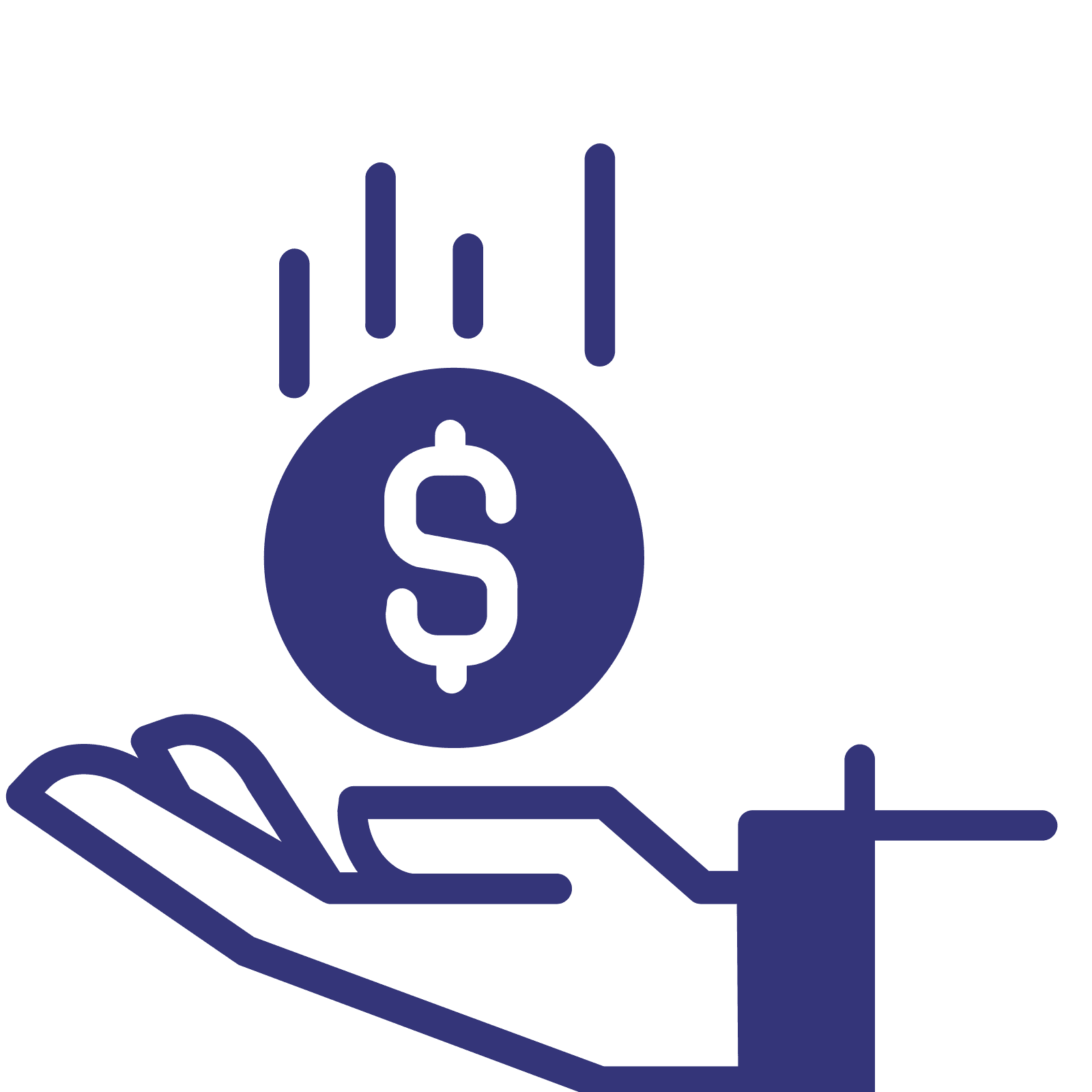 Illustration of a hand holding a coin